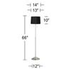 Abba 66" Tall Black Drum Twin Pull Chain Floor Lamp Living Room view 4