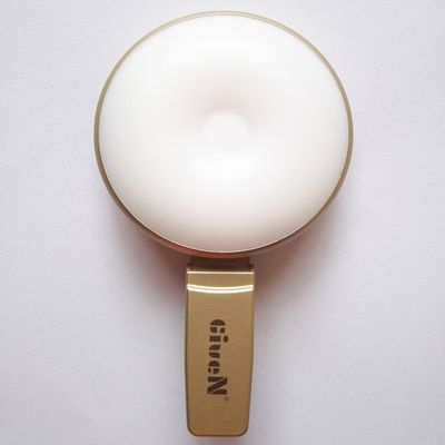 LittleDaisy Clip to The Device Round Portable Mini Spot Self Fill Light Spotlight Flash Night Using For Any Cell Phone Tablets Apple iPhone 6 plus/6s/6/6Plus/5s/5 (NO Install Any APP) (Golden)