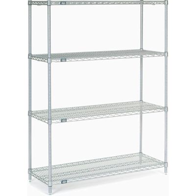 Nexel Wire Shelving, Poly-Z-Brite, 48" W x 21" D x 63" H