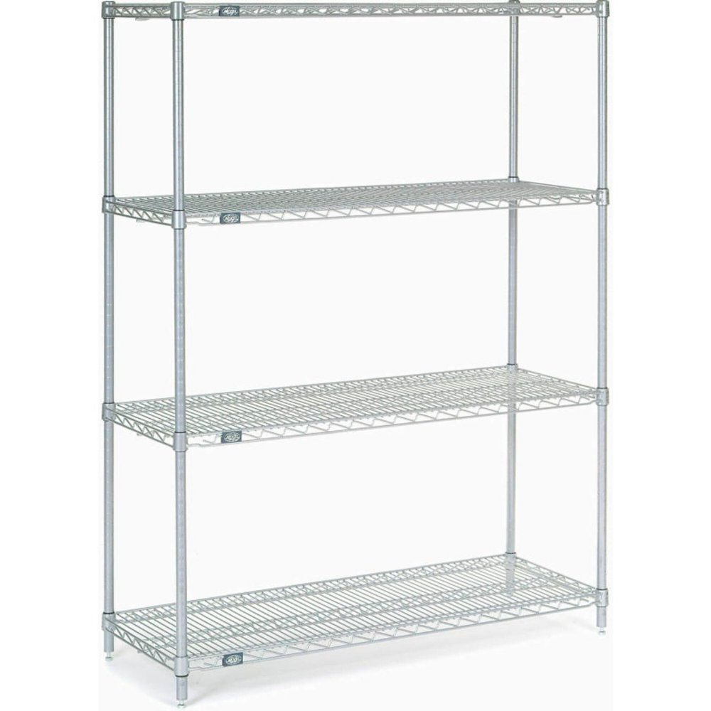 Nexel Wire Shelving, Poly-Z-Brite, 48" W x 21" D x 63" H
