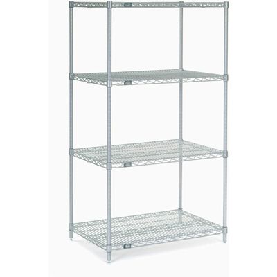 Nexel Wire Shelving, Poly-Z-Brite, 24" W X 18" D X 63" H