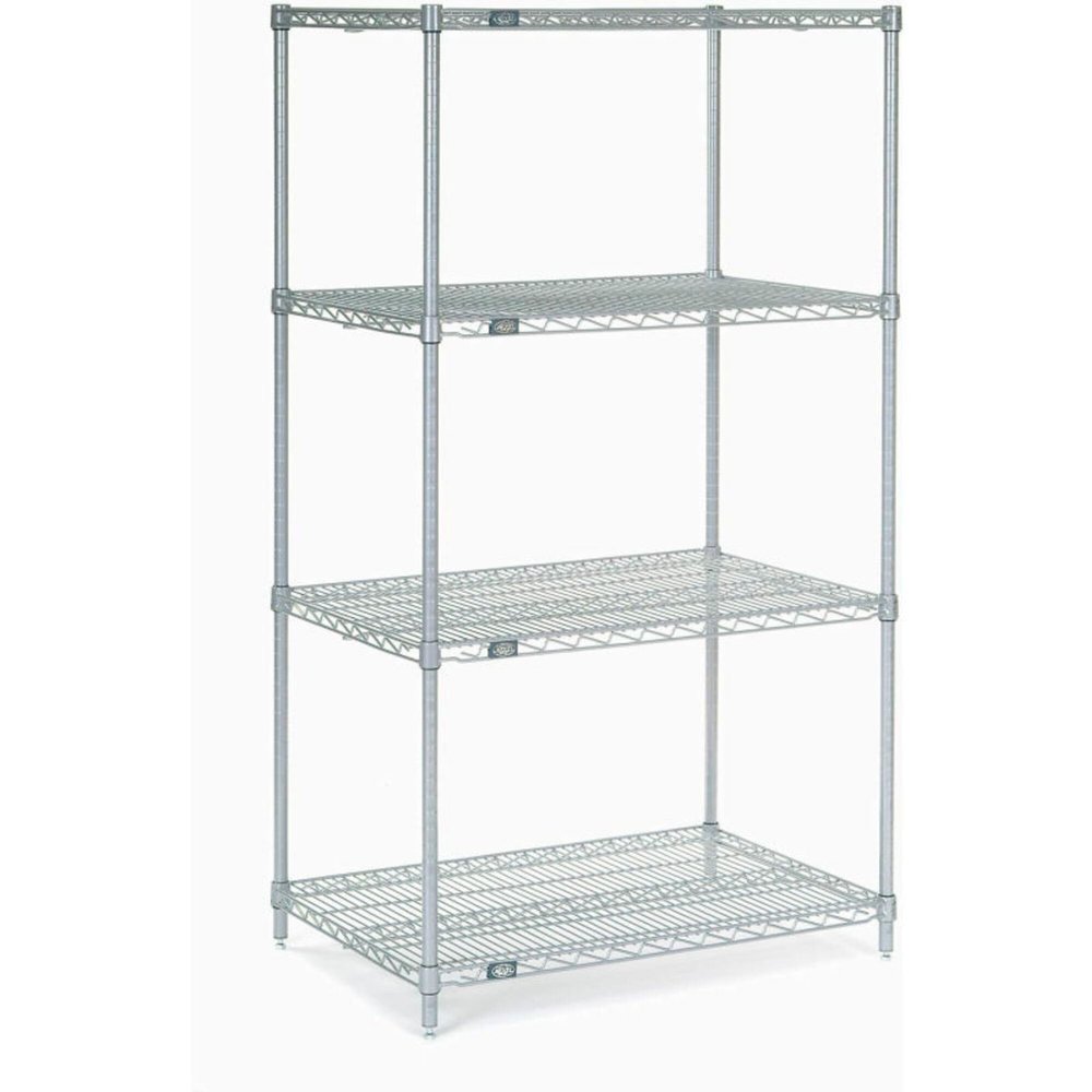 Nexel Wire Shelving, Poly-Z-Brite, 24" W X 18" D X 63" H