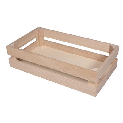 Rayher, Wooden Box, Slat Look, with 2 wall Hooks, Wood, Nature, Wood, Natural, 30.5 x 17 x 7.5 cm