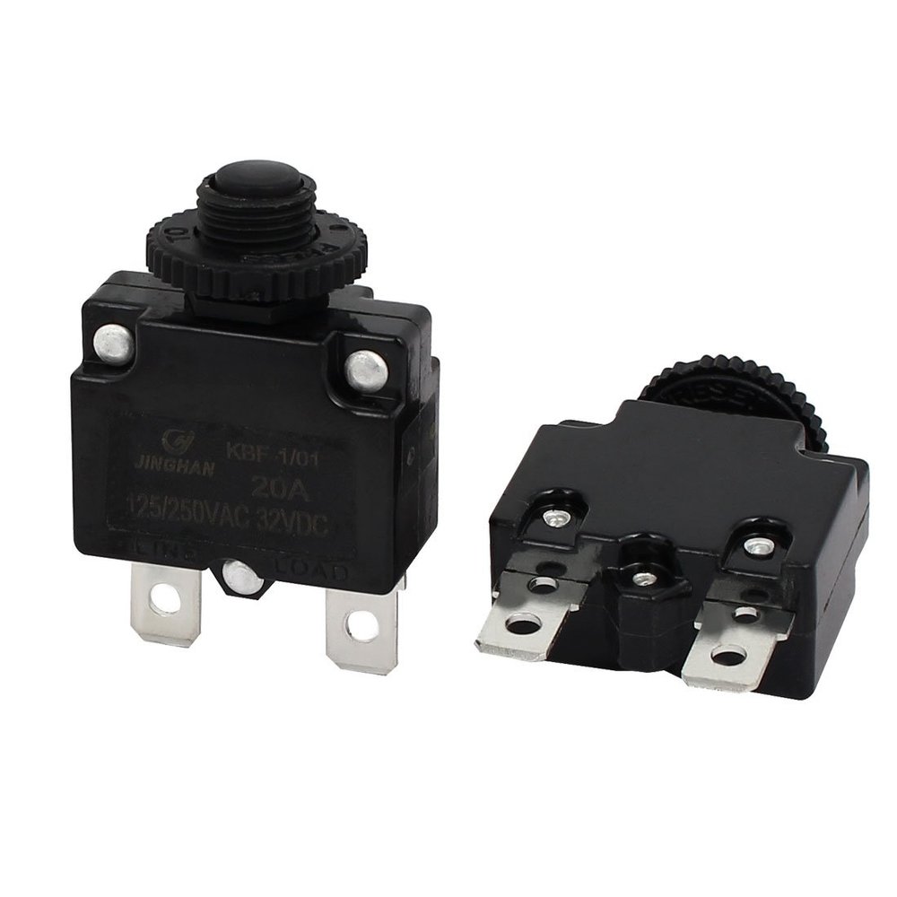 uxcell 2pcs 20A AC 250V/125V DC 32V Circuit Breaker Protector Switch