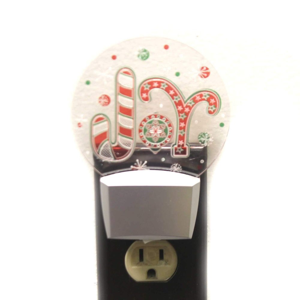 Roman - 5"Flickering Joy Round Night- Light LED Swivel Plug