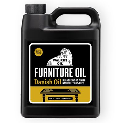 Walrus Oil - Furniture Oil, 100% Natural. Finish, Restore, and Protect Wood. VOC-Free, 32oz Jug