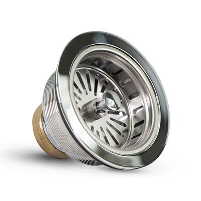 Highcraft Heavy Duty Kitchen Sink Drain Assembly 3-1/2 Inch Stainless Steel Strainer Basket & Stopper, Standard Sink Drain