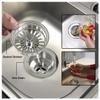 Highcraft Heavy Duty Kitchen Sink Drain Assembly 3-1/2 Inch Stainless Steel Strainer Basket & Stopper, Standard Sink Drain view 4