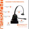 Spracht HS-2050 Single Ear Wireless Bluetooth Headset with Base Station | Noise Cancelling Headphones with Microphone for Pc, Laptop, Work from Home, Skype, Zoom, Call Centers, Office, Trucker view 3