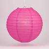 Quasimoon PaperLanternStore.com 20 Inch Fuchsia Even Ribbing Round Paper Lantern (10 Pack) view 1