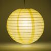 Quasimoon PaperLanternStore.com 24 Inch Light Yellow Even Ribbing Round Paper Lantern (10 Pack) view 2