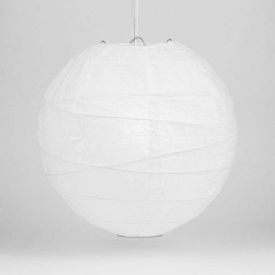 PaperLanternStore.com 18 Inch White Irregular Ribbed Paper Lantern (10 Pack)