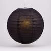Quasimoon PaperLanternStore.com 10 Inch Black Even Ribbing Round Paper Lantern (10 Pack) view 1