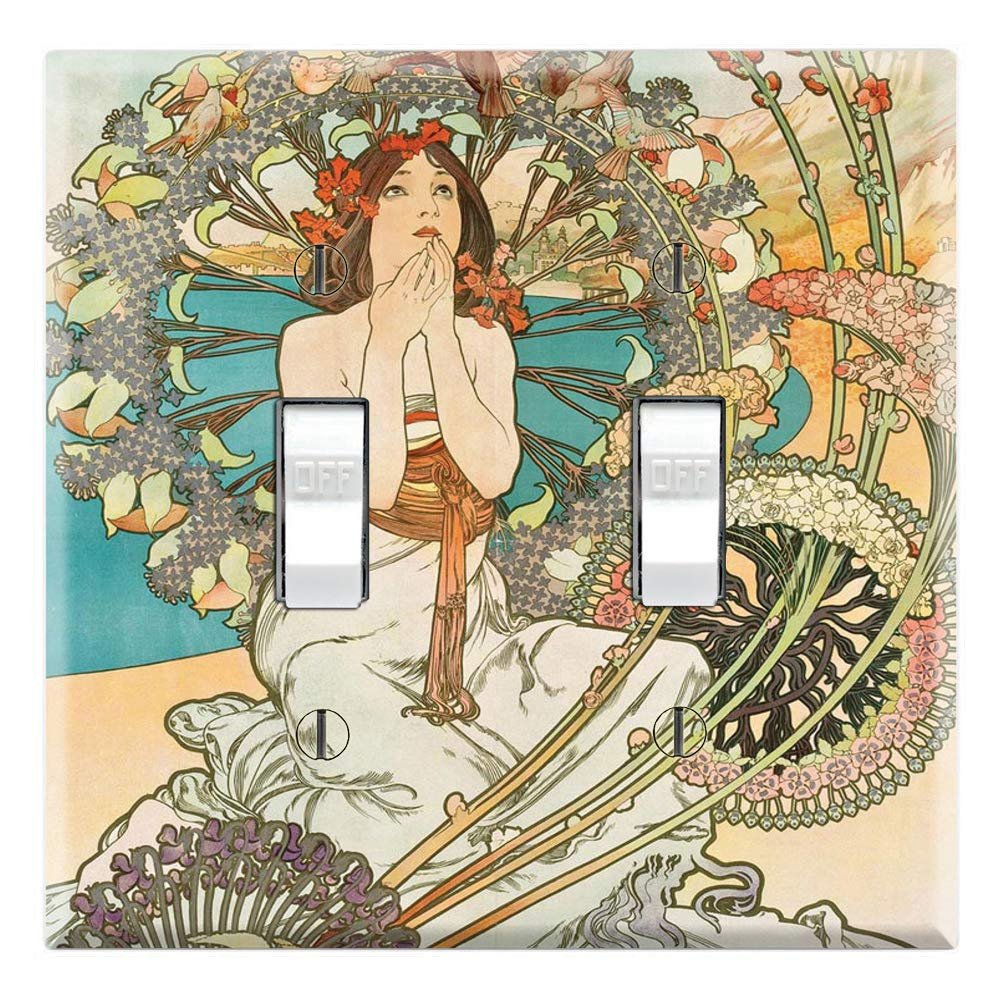 Graphics Wallplates - Monaco-Monte Carlo by Alphonse Mucha - Dual Toggle Wall Plate Cover