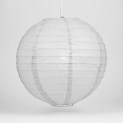 PaperLanternStore.com 20 Inch Gray Even Ribbing Round Paper Lantern (10 PACK)