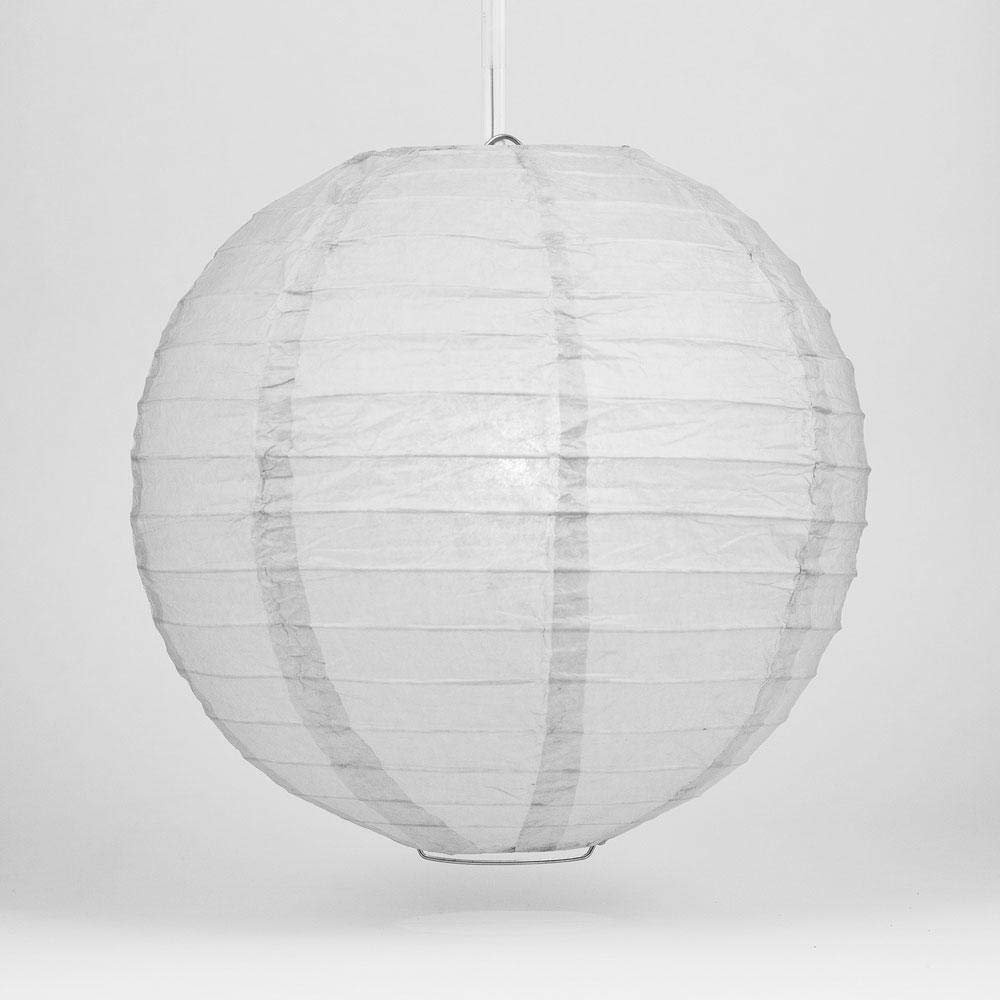 PaperLanternStore.com 20 Inch Gray Even Ribbing Round Paper Lantern (10 PACK)