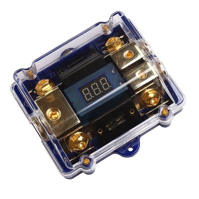 Car Audio Digital Indicator with Super Bright Blue LED 0 2 4 Gauge Fuse Holder