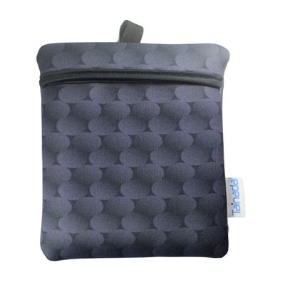 Small Neoprene Neck Phone Sleeve Bag Pouch w/ Clip(Geometry Pattern Black)