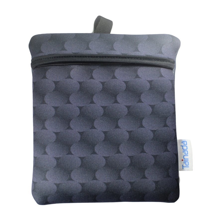 Small Neoprene Neck Phone Sleeve Bag Pouch w/ Clip(Geometry Pattern Black)