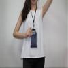 Small Neoprene Neck Phone Sleeve Bag Pouch w/ Clip(Geometry Pattern Black) view 3