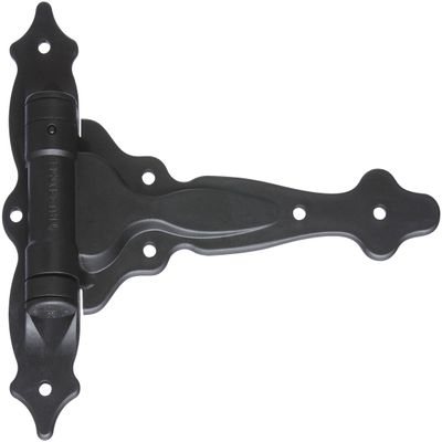 National Hardware N346-200 V6220 TruClose Decorative Spring T Hinge in Black, 7-3/4" x 8-1/2", 2 piece