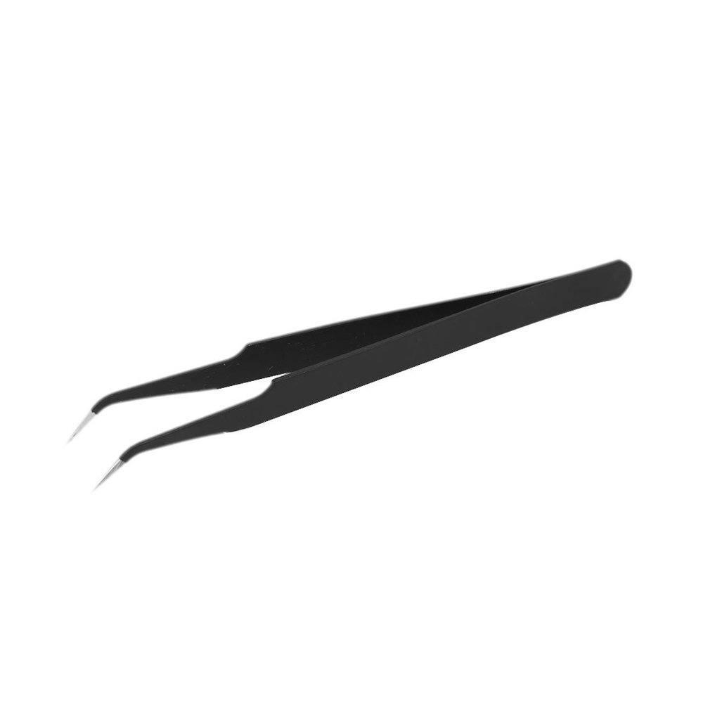 uxcell ESD Tweezers Anti-Static Non-Magnetic Curved Tip 4.8" Overall Length