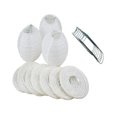 PaperLanternStore.com BULK CASE 4 Inch White Round Paper Lantern, Hanging Decorations, Even Ribbing, Hanging Decoration (100 PACK)