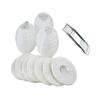 PaperLanternStore.com BULK CASE 4 Inch White Round Paper Lantern, Hanging Decorations, Even Ribbing, Hanging Decoration (100 PACK) view 1