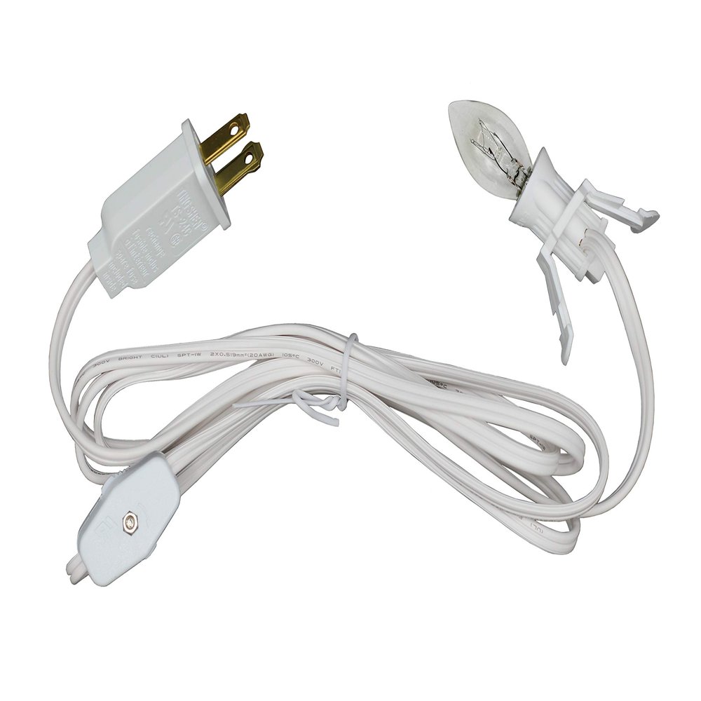 Creative Hobbies Single Light Replacement Clip in Lamp Cord for Christmas Village House Includes Clear Light Bulb (10)