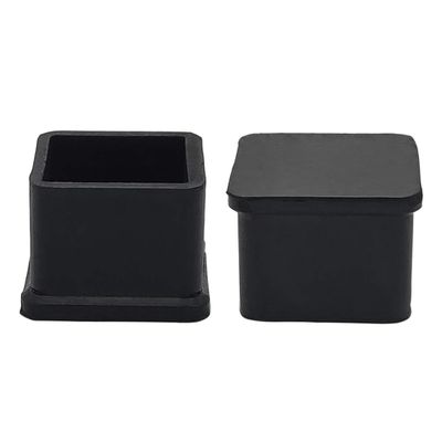 Flyshop 20PCS Non-Slip Rubber Leg Tips Floor Protectors Square Chair Leg Caps, 30mm x 30mm, 1-3/16" x 1-3/16", Black