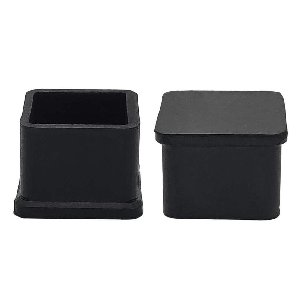 Flyshop 20PCS Non-Slip Rubber Leg Tips Floor Protectors Square Chair Leg Caps, 30mm x 30mm, 1-3/16" x 1-3/16", Black