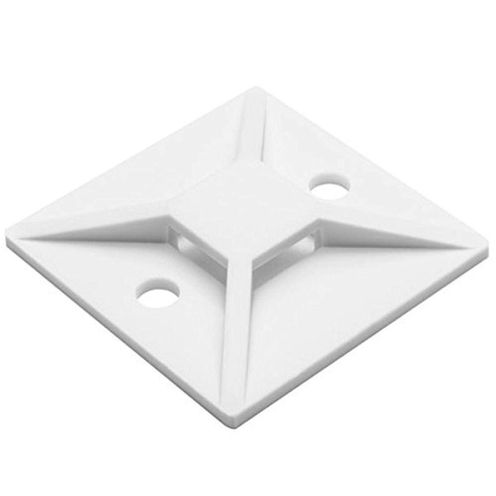 Hellermann Tyton North America MB510F4 Screw Fastened Bases, 35" Max Tie Width, 19'' Hole Dia., 1.49'' Length/Width, PA66, White, 0.25" Height, 1.49" Width, 1.49" Length (Pack of 250)