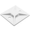 Hellermann Tyton North America MB510F4 Screw Fastened Bases, 35" Max Tie Width, 19'' Hole Dia., 1.49'' Length/Width, PA66, White, 0.25" Height, 1.49" Width, 1.49" Length (Pack of 250) view 1