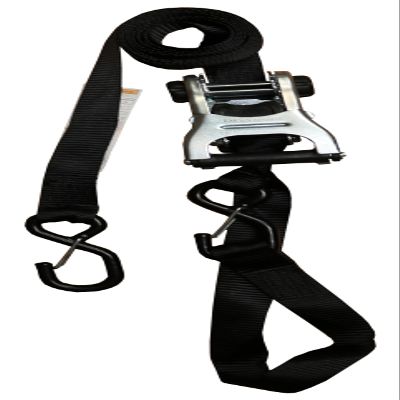 S-Line XR108-2P Heavy Duty Motorsports Ratchet Strap with Soft Ties, Large Coated S-Hooks and Keeper Clip, Ratchet Storage Clamp, 1-1/4-Inch by 8-Feet, 700-Pounds Working Load Limit, 2-Pack