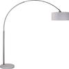 SH Lighting 6938WH Brush Steel Adjustable Arching Floor Lamp with Marble Base, 81" x 40" x 8.6", White view 1