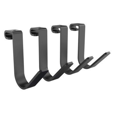 FLEXIMOUNTS 4 Pack Add-On Storage Rail Hooks, Black