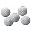 Dazzling Silver Mini Hot Stamp Lanterns - 5" (Pack of 5) - Elegant Paper Decor - Perfect for Weddings & Parties view 1