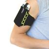 Sprigs Phone Armband for Running, Stretch Sleeve Arm Holder for iPhone 17, Samsung Galaxy S26 & Google Pixel 11, Fits Smartphones with Case for Jogging & Walking - Black/HiViz, Medium view 1