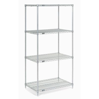 Nexel Wire Shelving, Poly-Z-Brite, 54" W x 14" D x 54" H
