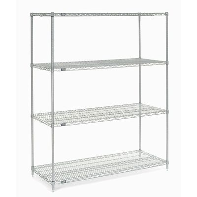 Nexel Wire Shelving, Poly-Z-Brite, 54" W x 21" D x 54" H