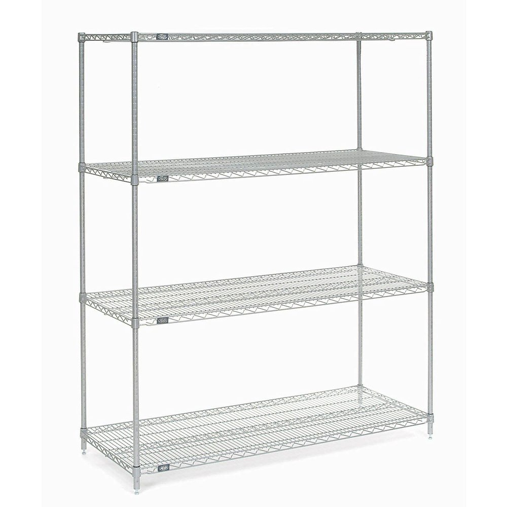 Nexel Wire Shelving, Poly-Z-Brite, 54" W x 21" D x 54" H