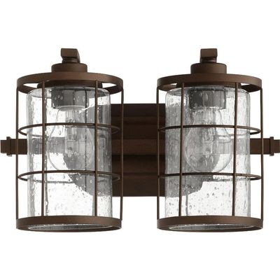 Quorum 5364-2-86 Restoration Two Light Vanity from Ellis Collection in Bronze/Dark Finish,