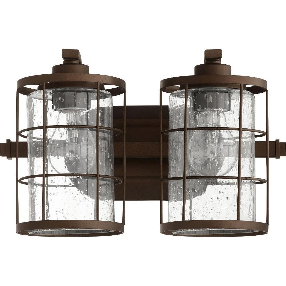 Quorum 5364-2-86 Restoration Two Light Vanity from Ellis Collection in Bronze/Dark Finish,