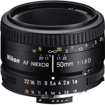 Nikon AF FX NIKKOR 50mm f/1.8D Lens for Nikon DSLR Cameras (Renewed)