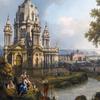 River Landscape with A Church by Bernardo Bellotto People Water Tree Animal Tile Mural Kitchen Bathroom Wall Backsplash Behind Stove Range Sink Splashback 2x2 6" Ceramic, Glossy view 1