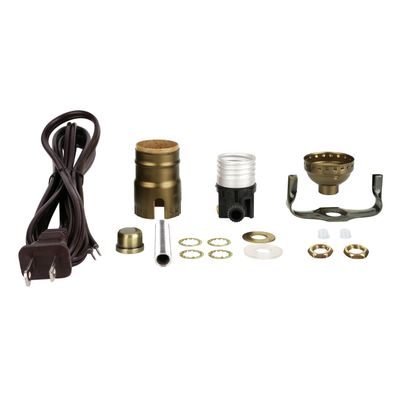 Aspen Creative 21020, Table Lamp Socket Kit in Antique Brass