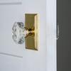 Grandeur 828186 Carre Plate Double Dummy with Baguette Crystal Knob in Polished Brass view 2