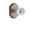 Grandeur 821787 Arc Plate Privacy with Fontainebleau Crystal Knob in Antique Pewter, 2.375 view 1