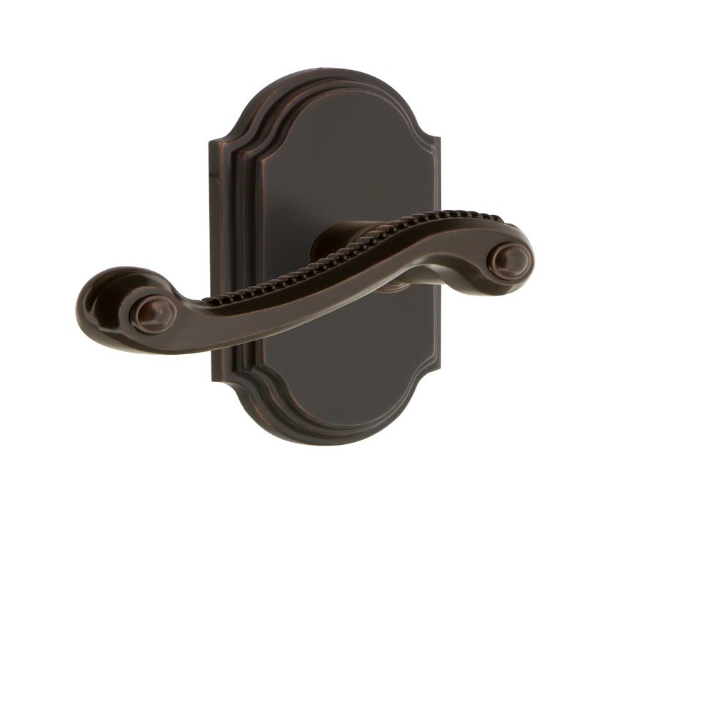 Grandeur 821067 Arc Plate Passage with Newport Lever in Timeless Bronze, 2.375
