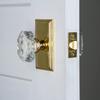 Grandeur 827744 Carre Plate Passage with Baguette Crystal Knob in Lifetime Brass, 2.375 view 2
